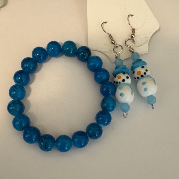Handmade Jewelry - Blue Beaded Bracelet Set